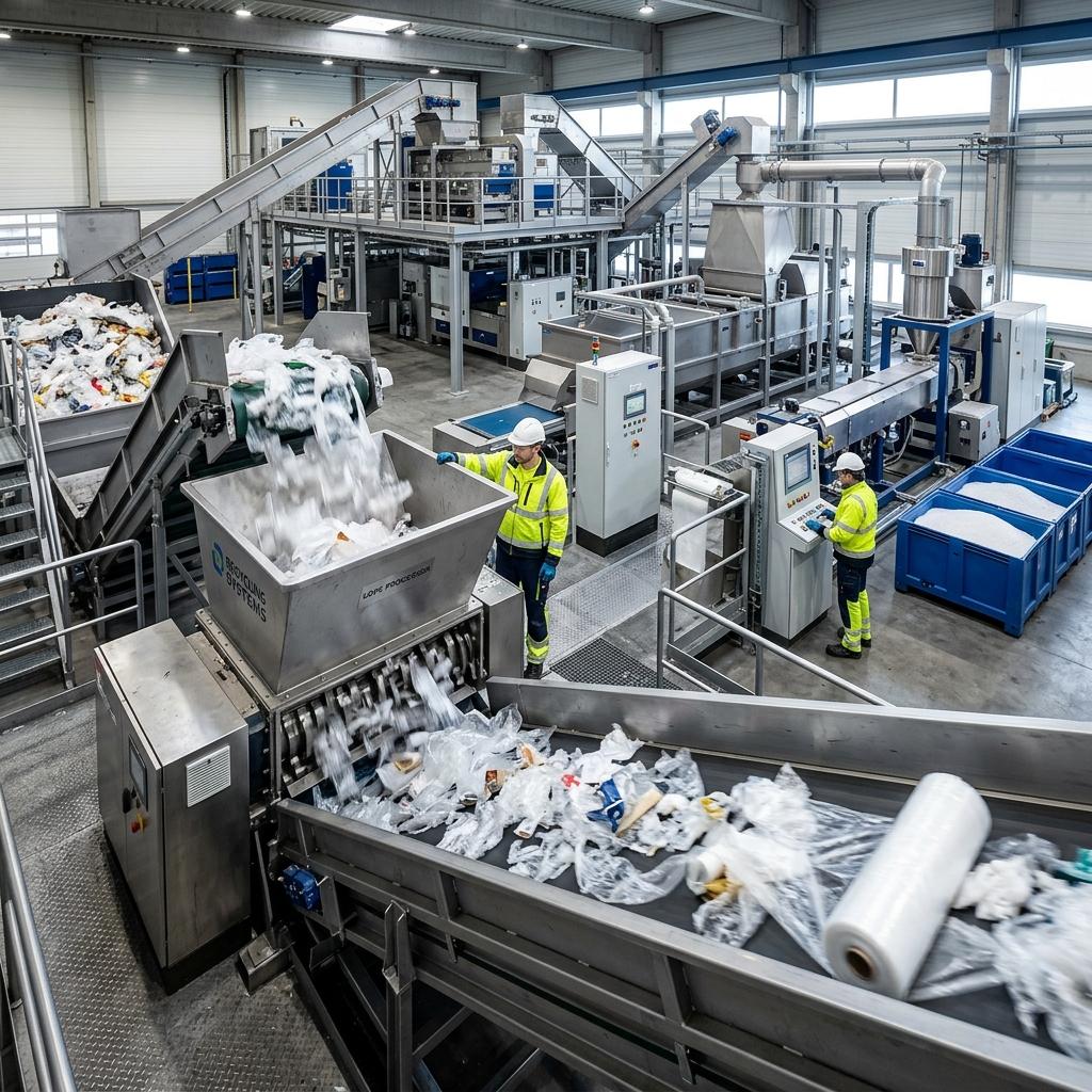 LDPE film recycling — from waste to granule