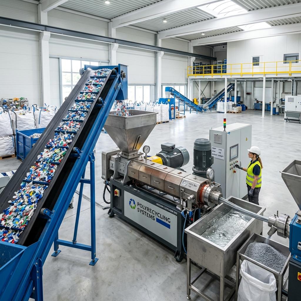 How are PP granules made from post-consumer scrap?